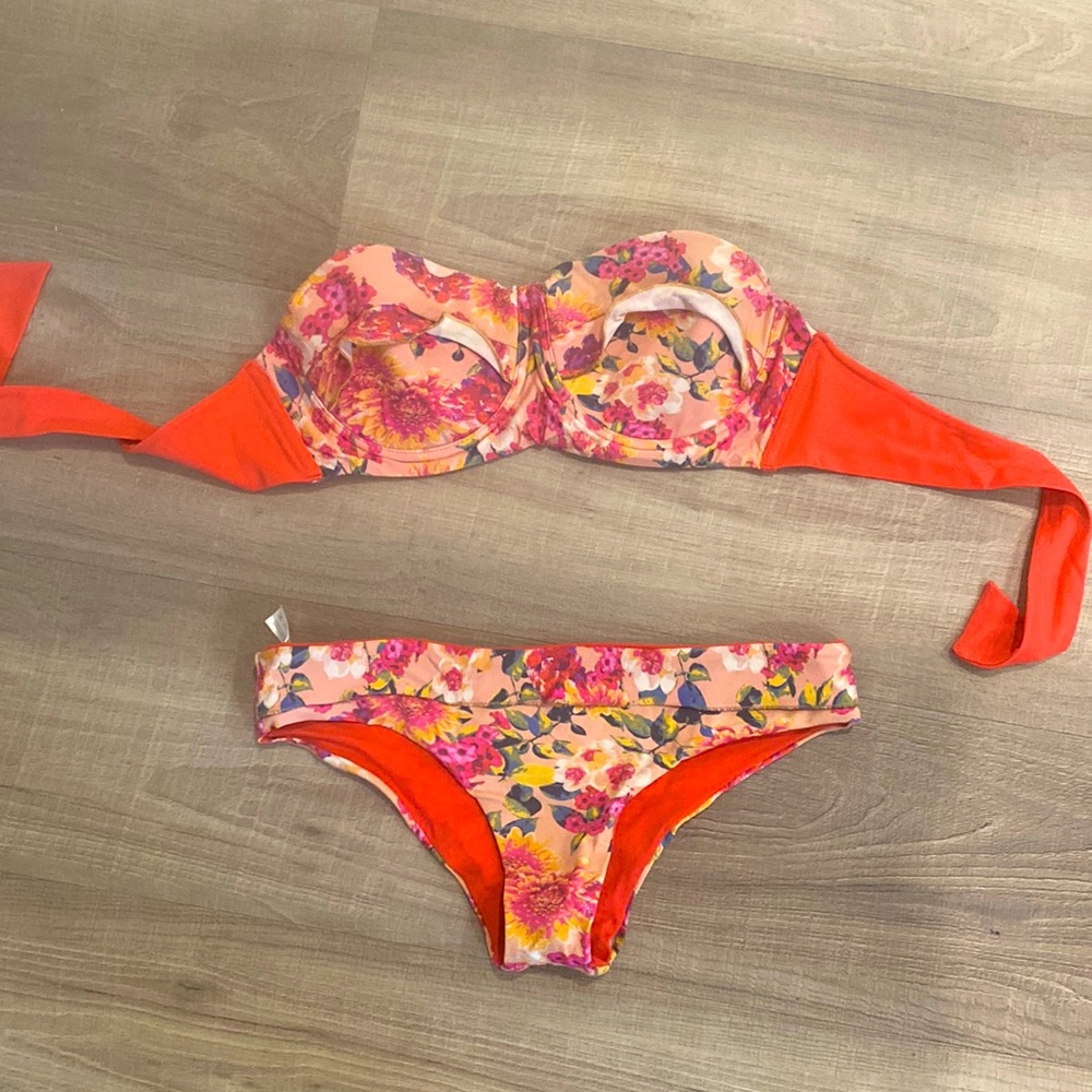 Flower two piece swimsuit